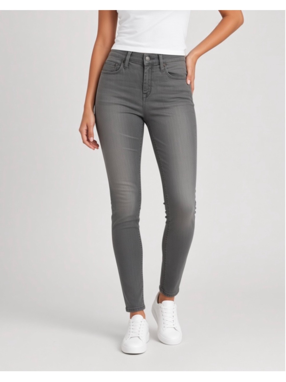 Banana Republic Sculpt Grey Skinny Denim Jeans Stretch Ankle Pants Size 26 / 2